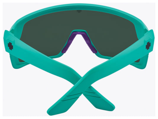 SPY+ Monolith Sunglasses - Matte Teal, Happy Gray Green with Dark Blue Spectra Mirror Lenses