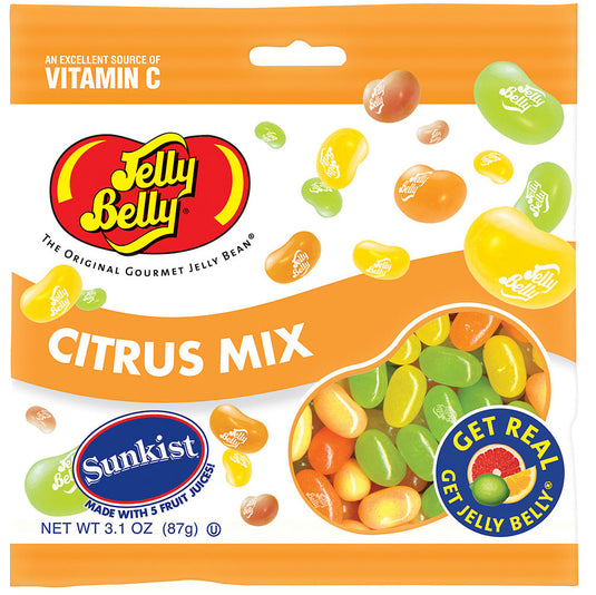 Delightful Citrus Explosion: Jelly Belly Citrus Mix Jelly Beans - 3.1 Oz Snack Pack