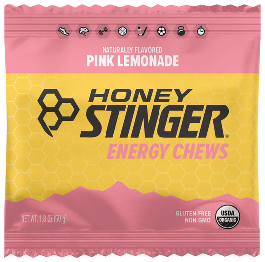 Honey Stinger Organic Energy Chews - Pink Lemonade Flavor for Natural Energy Boost