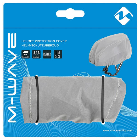 M-Wave Helmet Cover Water resistant, Full reflective fabric, Silver