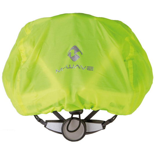 M-Wave Helmet Cover Water resistant, Neon Yellow with reflective logos