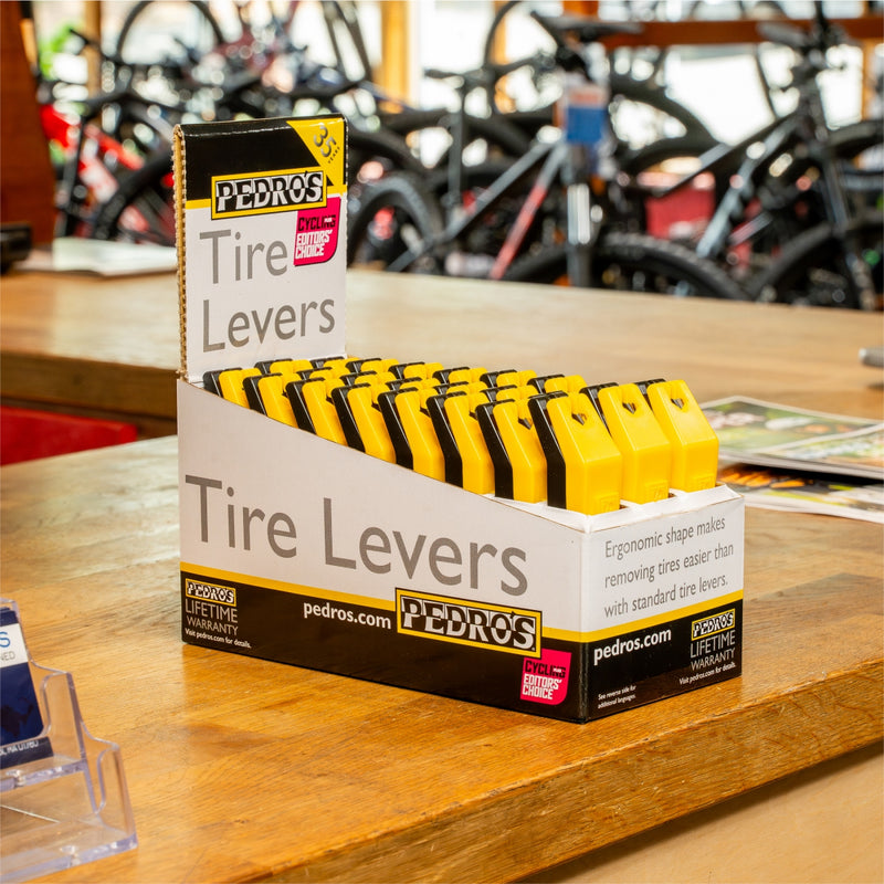 Load image into Gallery viewer, Pedros Anniversary Display Box Tire Levers Tire Levers Yellow/Black 6400026
