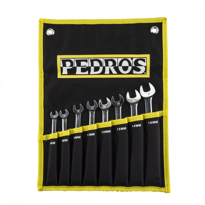 Load image into Gallery viewer, Pedro&#39;s Ratcheting Combo Wrench Set 8 Piece Metric Wrench Set With Pouch
