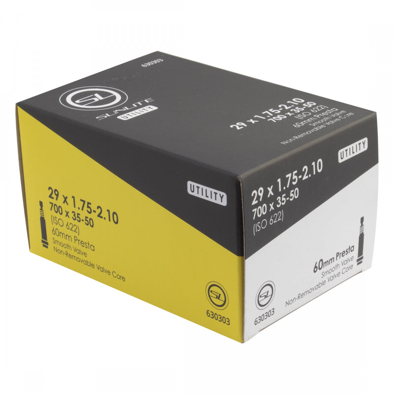 Load image into Gallery viewer, Sunlite Utili-T Presta Valve Tubes 29x1.75-2.10 with 60mm Smooth Valve Stem, Durable Bicycle Inner Tubes
