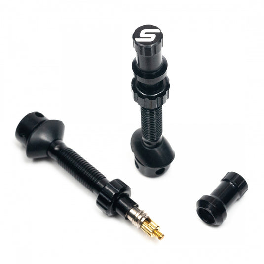 Stan's Tubeless Universal+ Valve Stems - Alloy, Extra Tall, Black, Pair