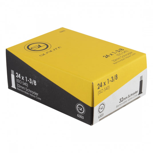 Sunlite Standard Tubes - 24 x 1-3/8, Schrader Valve 32mm 0d, Pack of 2