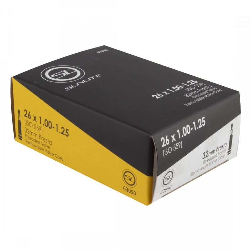 Load image into Gallery viewer, Sunlite Standard Tubes - 26 x 1.00-1.25, Presta Valve 32mm 0d, Pack of 2
