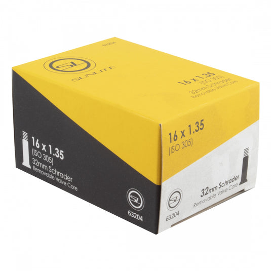 Sunlite Standard Tubes - 16 x 1.35 (305x37), Schrader Valve 32mm 0d, Pack of 2