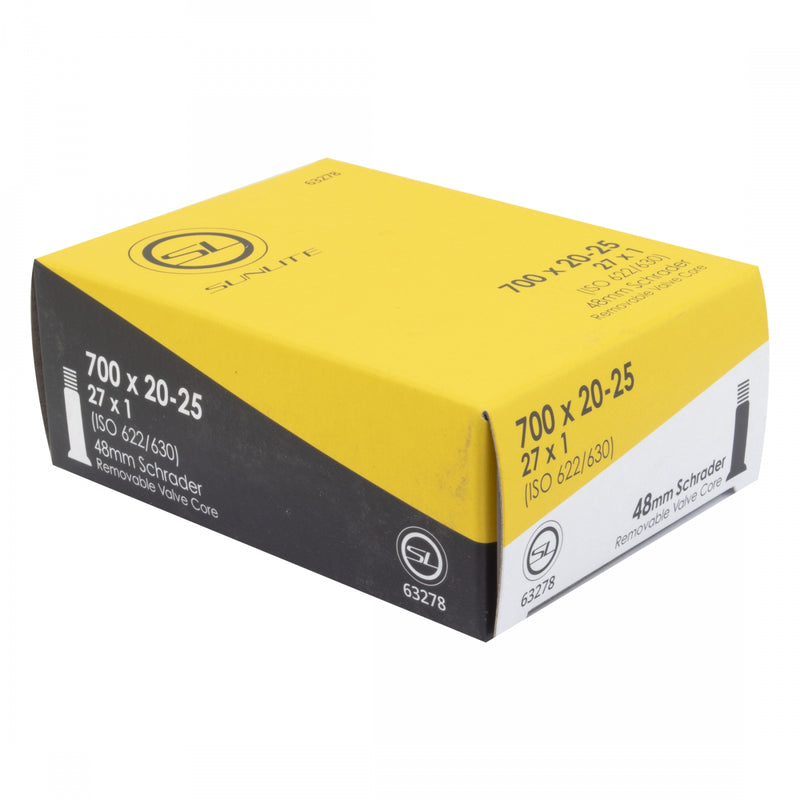 Load image into Gallery viewer, Sunlite Standard Tubes - 700 x 20-25 (27x1), Schrader Valve 48mm 0d, Pack of 2
