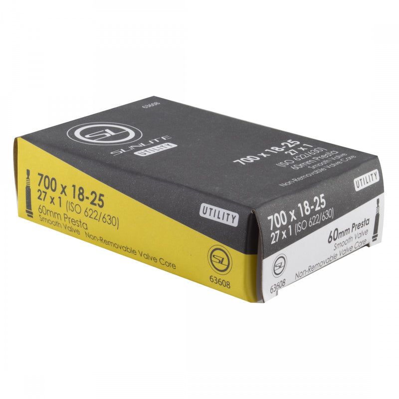 Load image into Gallery viewer, 2 Pack Sunlite Utili-T Standard Presta Valve Tubes 700x18-25 (27x1) PV 60mm 0d
