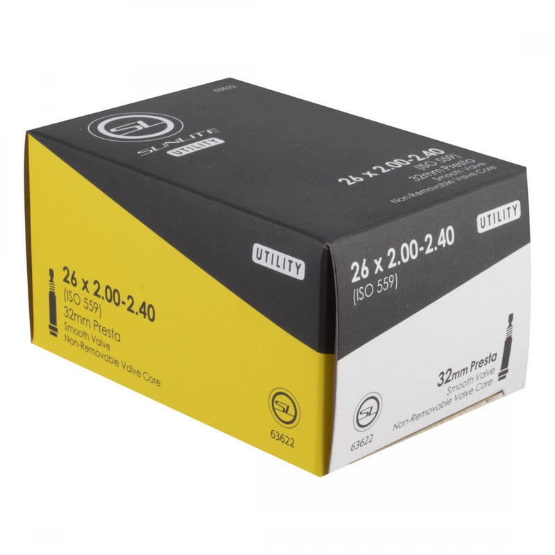 Load image into Gallery viewer, Pack of 2 Sunlite Utili-T Standard Presta Valve Tubes 26x2.00-2.40 PV 32mm 0d
