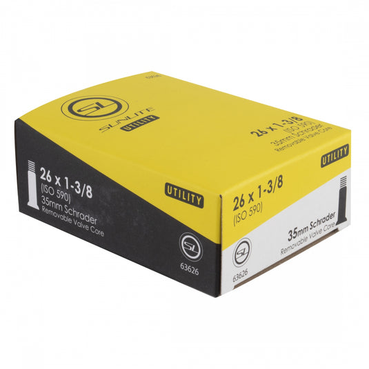 Pack of 2 Sunlite Utili-T Standard Schrader Valve Tubes 26x1-3/8 SV 35mm 0d