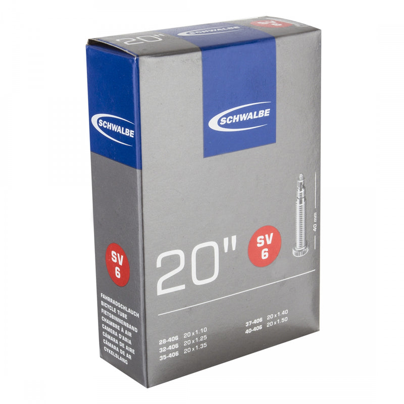 Load image into Gallery viewer, Schwalbe Tubes - 20 x 1.1-1.50, Presta Valve 40mm 0d, Pack of 2
