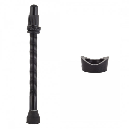Pack of 2 Origin8 Tubeless Alloy Presta Valve Tubeless Valve 70mm Single Black