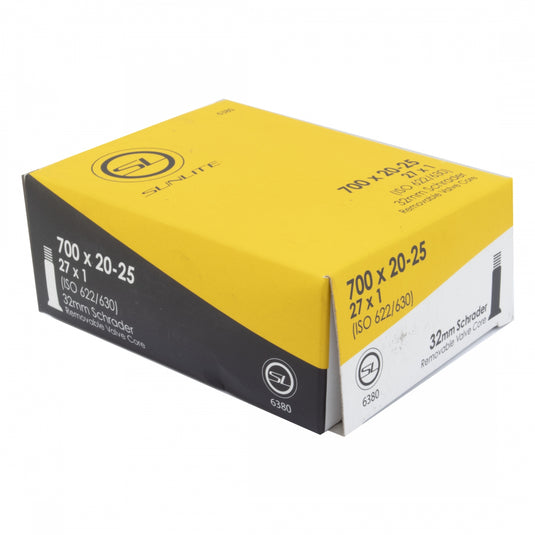 Sunlite Standard Tubes - 700 x 20-25 (27x1), Schrader Valve, 32mm 0d, Pack of 2