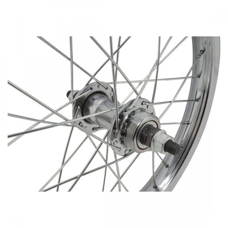 Load image into Gallery viewer, Wheel Master 16in Steel Rear B/O 3/8inx110mm Freewheel Rim Brake Silver Kids
