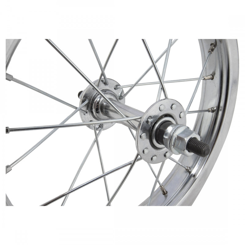 Load image into Gallery viewer, Wheel Master 12in Juvenile Steel Front Wheel B/O 5/16inx100mm Rim Brake Silver
