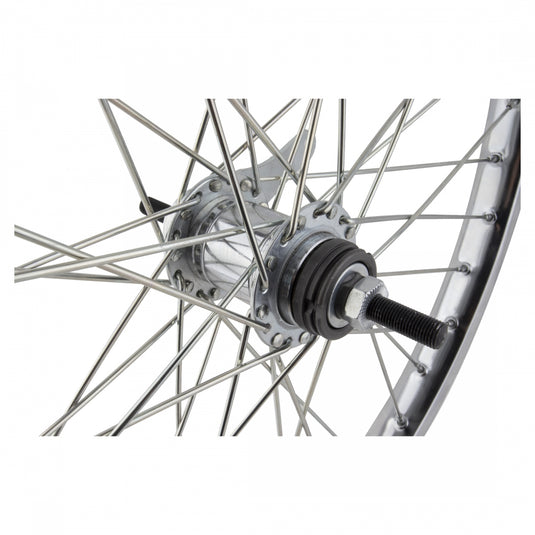 Wheel Master 24in Steel Rear Wheel B/O 3/8x110mm Coaster Brake Clincher Silver