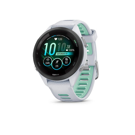 Garmin Forerunner 265S Music Watch, Watch Color: Whitestone, Wristband: Whitestone/Neo Tropic - Silicone