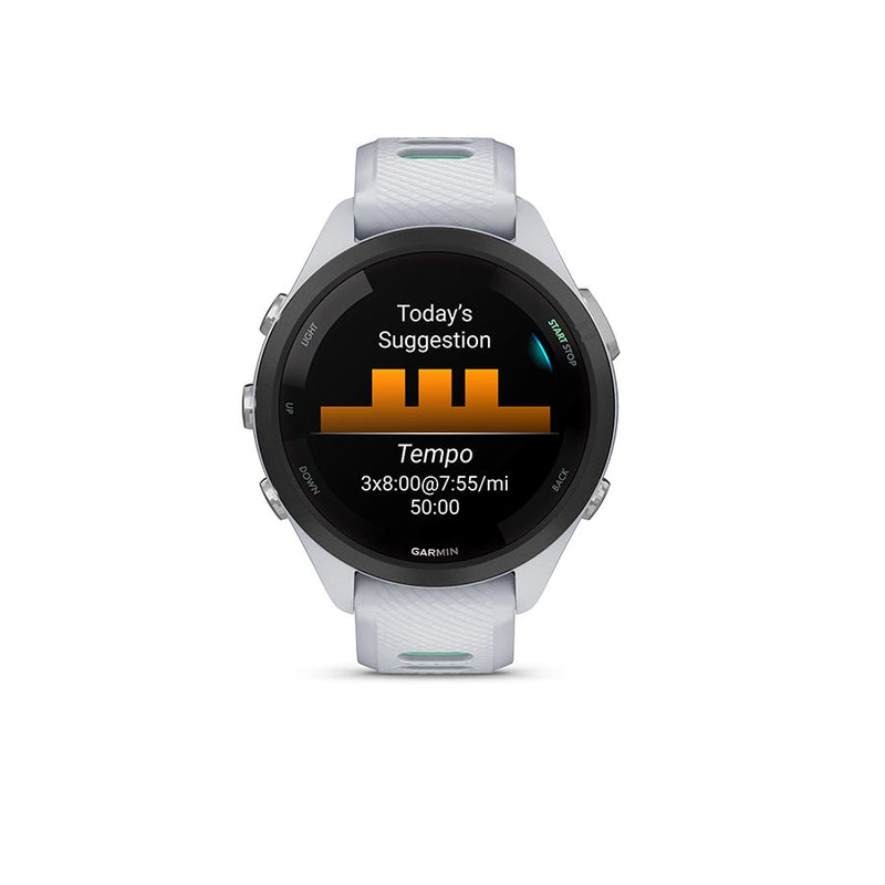 Load image into Gallery viewer, Garmin Forerunner 265S Music Watch, Watch Color: Whitestone, Wristband: Whitestone/Neo Tropic - Silicone
