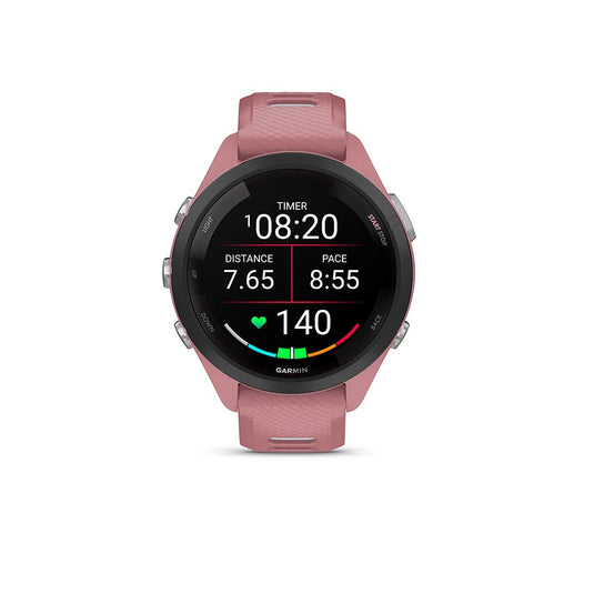 Garmin Forerunner 265S Music Watch, Watch Color: Light Pink, Wristband: Light Pink/Powder Grey - Silicone