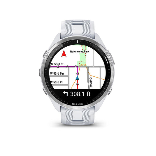 Garmin Forerunner 965 Watch Watch Color: Whitestone, Wristband: Whitestone/Powder Grey - Silicone