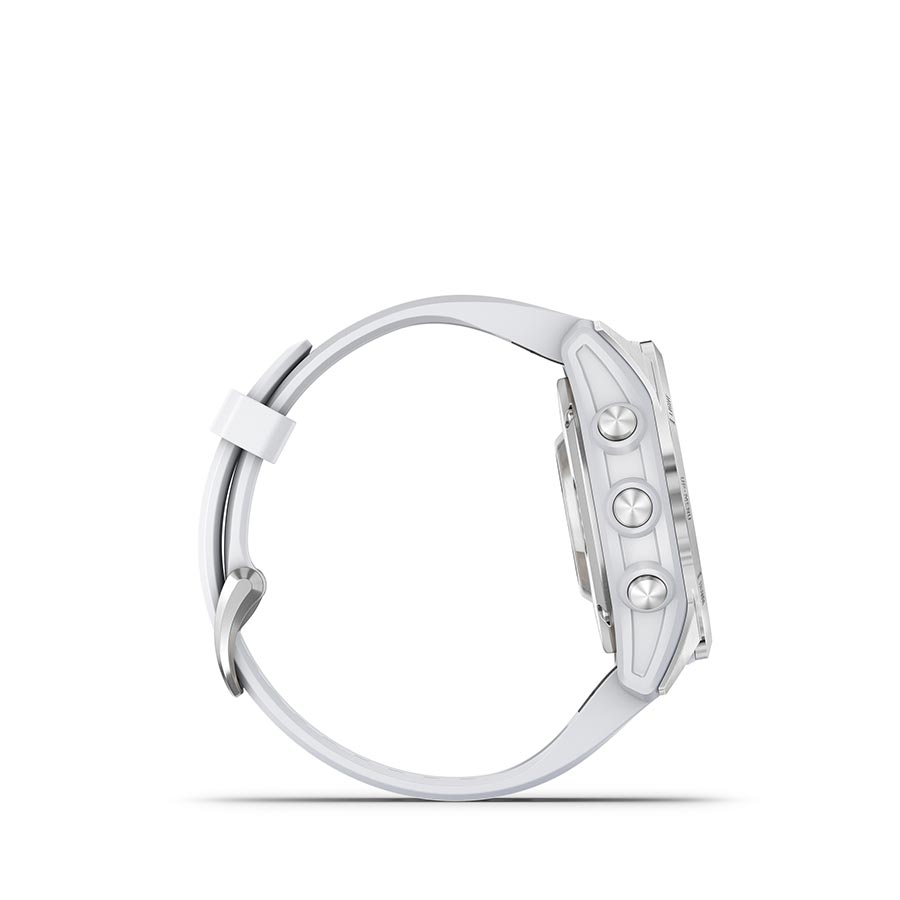 Garmin Epix Pro Std. Edition 42mm, Watch, Watch Color: Silver, Wristband: White - Silicone
