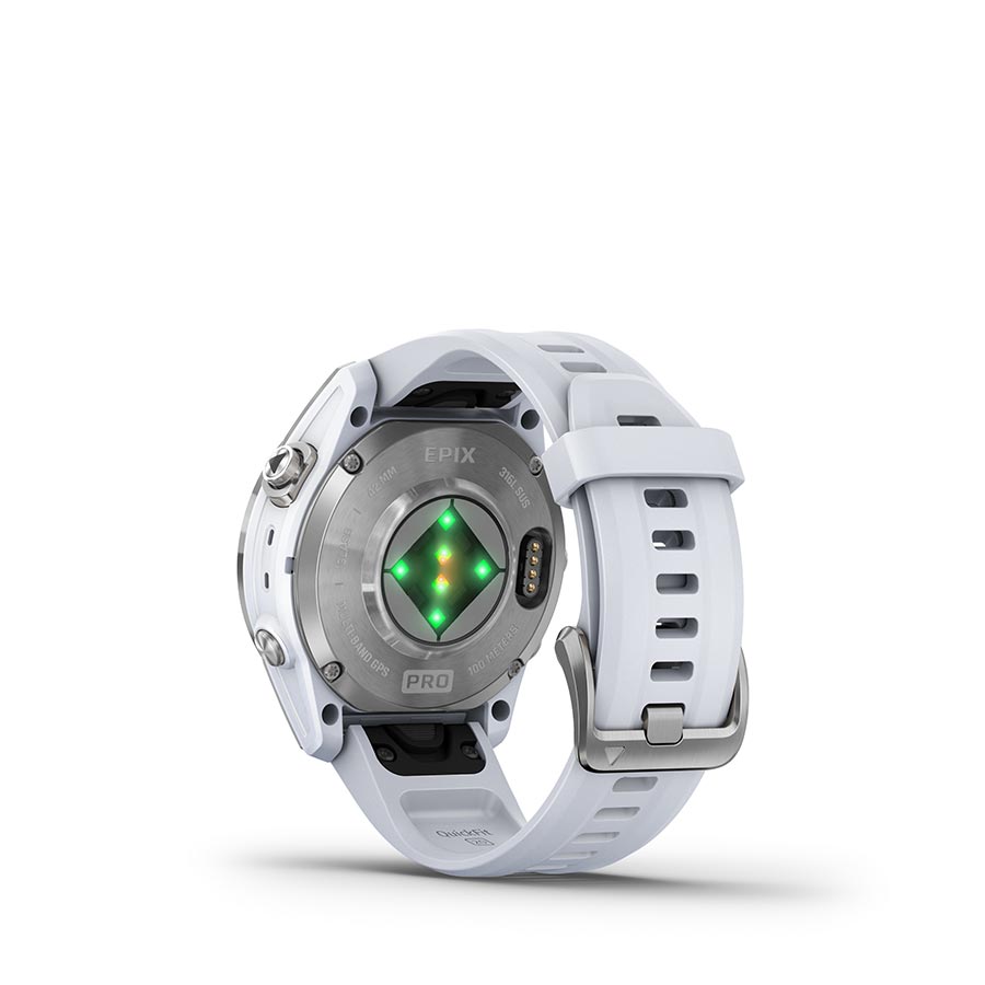 Garmin Epix Pro Std. Edition 42mm, Watch, Watch Color: Silver, Wristband: White - Silicone