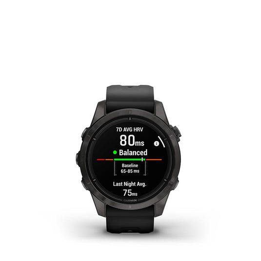 Garmin Epix Pro Sapphire Edition 42mm, Watch, Watch Color: Titanium, Wristband: Black - Silicone