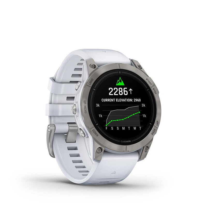 Load image into Gallery viewer, Garmin Epix Pro Sapphire Edition 47mm, Watch, Watch Color: Titanium, Wristband: White - Silicone
