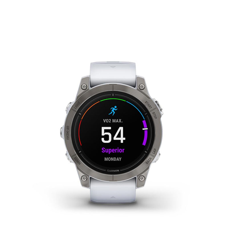 Load image into Gallery viewer, Garmin Epix Pro Sapphire Edition 47mm, Watch, Watch Color: Titanium, Wristband: White - Silicone
