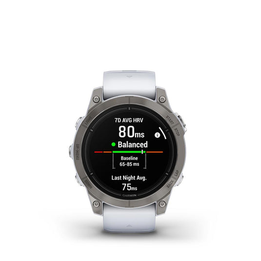 Garmin Epix Pro Sapphire Edition 47mm, Watch, Watch Color: Titanium, Wristband: White - Silicone