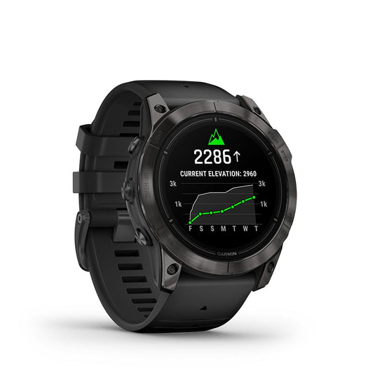 Garmin Epix Pro Sapphire Edition 51mm, Watch, Watch Color: Titanium, Wristband: Black - Silicone