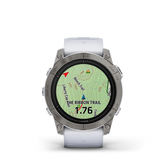 Garmin Epix Pro Sapphire Edition 51mm, Watch, Watch Color: Titanium, Wristband: White - Silicone