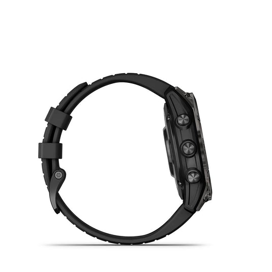 Garmin fenix 7 Pro Sapphire Solar Smartwatch - 47mm, Carbon Gray DLC Titanium Case, Black Band
