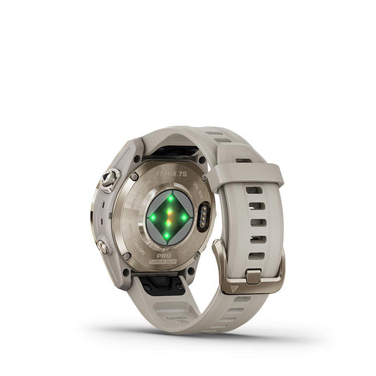 Garmin fenix 7S Pro Sapphire Solar, Watch, Watch Color: Soft Gold, Wristband: Light Sand - Silicone