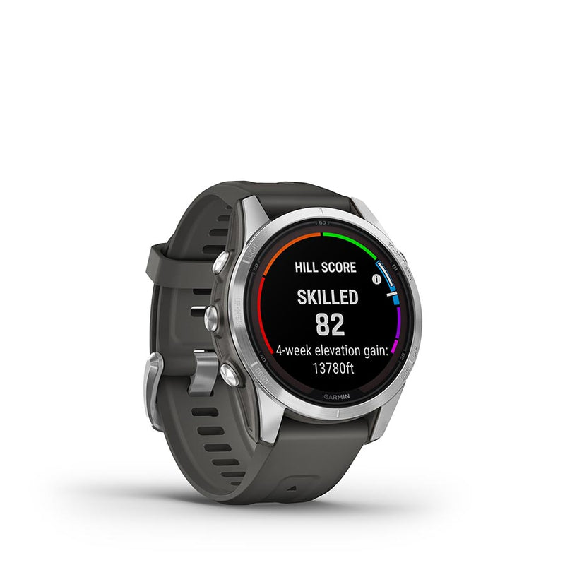 Load image into Gallery viewer, Garmin fenix 7S Pro Solar Glass, Watch, Watch Color: Silver/ Grey, Wristband: Graphite - Silicone

