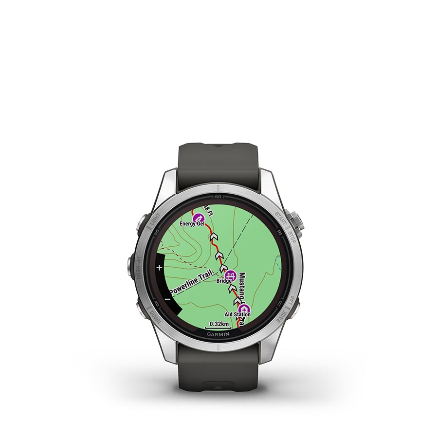 Garmin fenix 7S Pro Solar Glass, Watch, Watch Color: Silver/ Grey, Wristband: Graphite - Silicone
