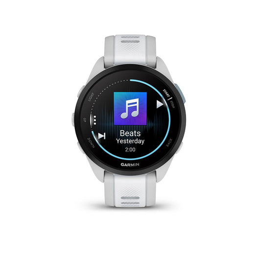 Garmin Forerunner 165 Music Watch, Watch Color: Grey, Wristband: Whitestone - Silicone