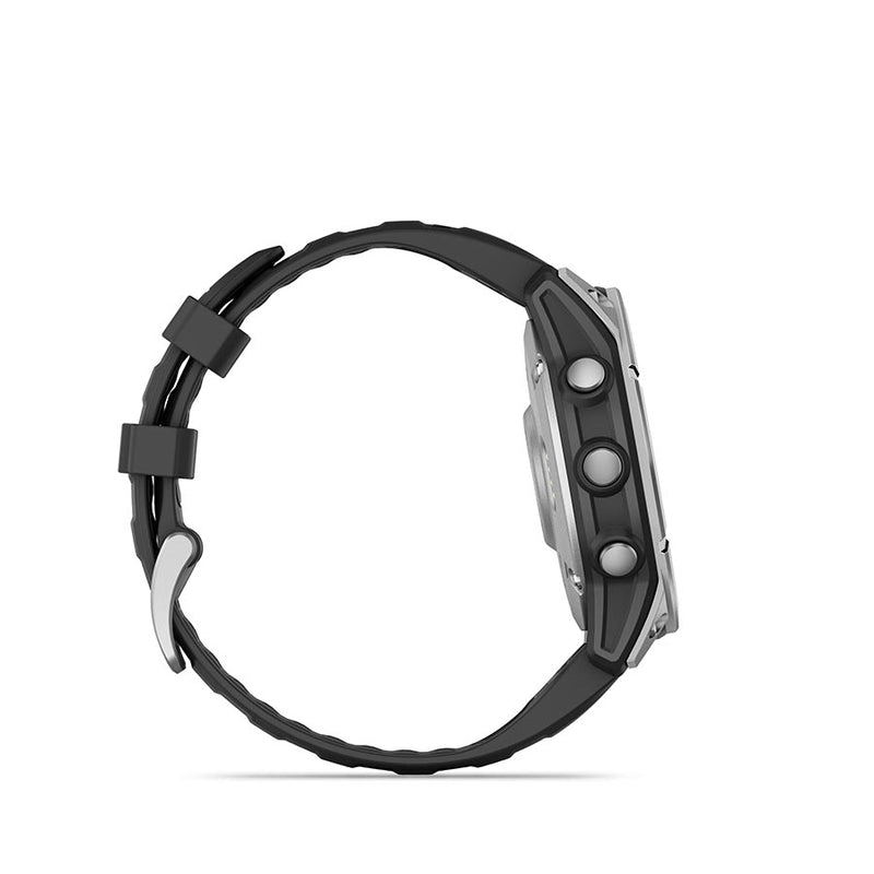 Load image into Gallery viewer, Garmin fenix E AMOLED 47mm Watch, Watch Color: Stainless, Wristband: Black - Silicone
