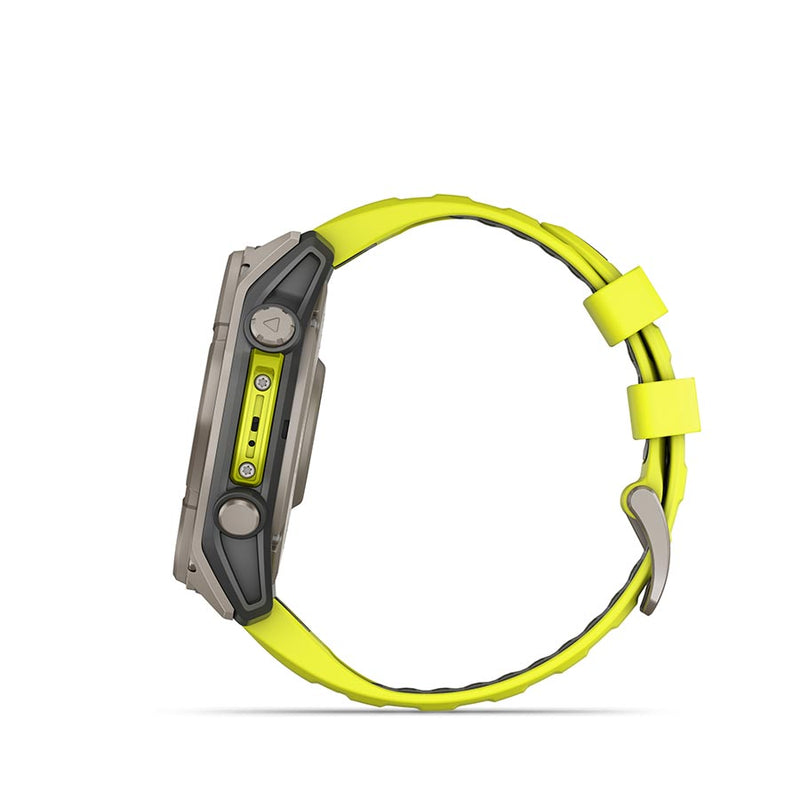 Load image into Gallery viewer, Garmin fenix 8 Solar Sapphire 51mm, Watch, Watch Color: Titanium, Wristband: Amp Yellow/ Graphite - Silicone
