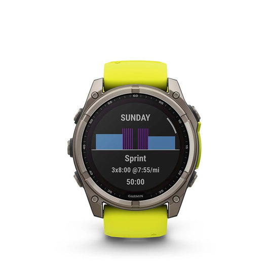 Garmin fenix 8 Solar Sapphire 51mm, Watch, Watch Color: Titanium, Wristband: Amp Yellow/ Graphite - Silicone