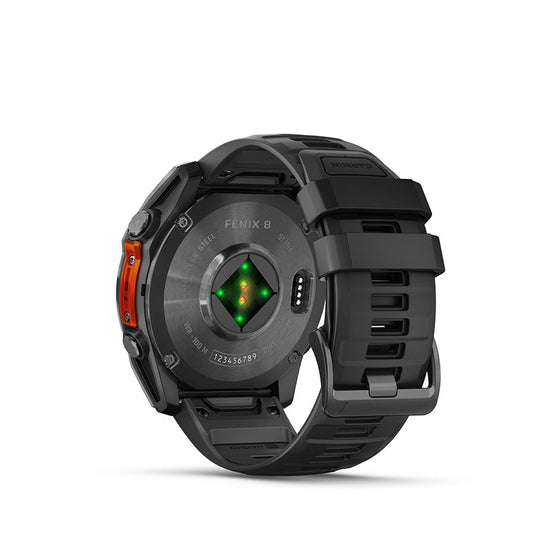 Garmin fenix 8 AMOLED 51mm Watch, Watch Color: Slate Grey, Wristband: Black - Silicone