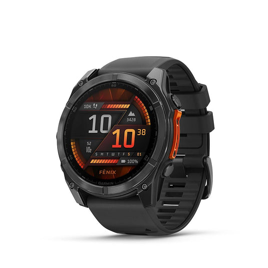 Garmin fenix 8 AMOLED 51mm Watch, Watch Color: Slate Grey, Wristband: Black - Silicone