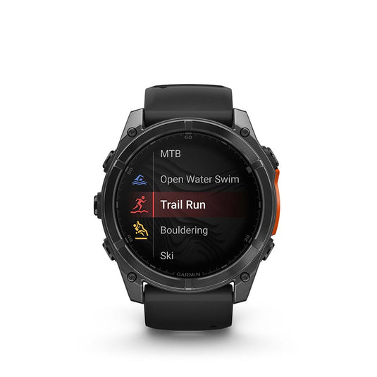 Garmin fenix 8 AMOLED 51mm Watch, Watch Color: Slate Grey, Wristband: Black - Silicone