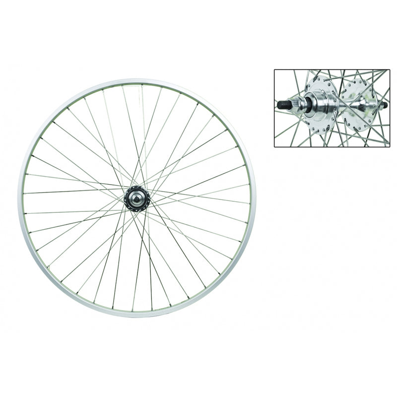 Load image into Gallery viewer, Wheel Master 27in Rear Wheel B/O 10x120mm Fixed Gear Rim Brake Clincher Silver
