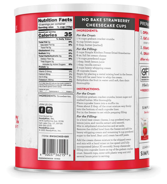 Readywise Simple Kitchen Strawberry - 18 Serving Pack