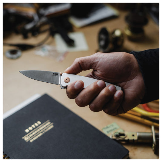 SOG Twitch III Satin Rose - Black: Sleek and Stylish Everyday Carry Knife