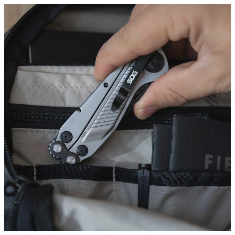 Load image into Gallery viewer, SOG Flash MT Silver/Black - Box: Sleek and Reliable Everyday Carry Knife
