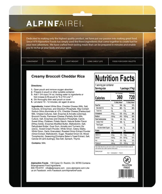 Alpine Aire Creamy Broccoli Cheddar Rice: Delicious and Easy Backpacking Meal